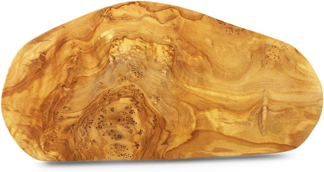 Olive Wood Cutting Board – 20 x 10 Inch for Charcuterie, Cheese - Wooden Serving Tray with Rustic Edge, Extra Large