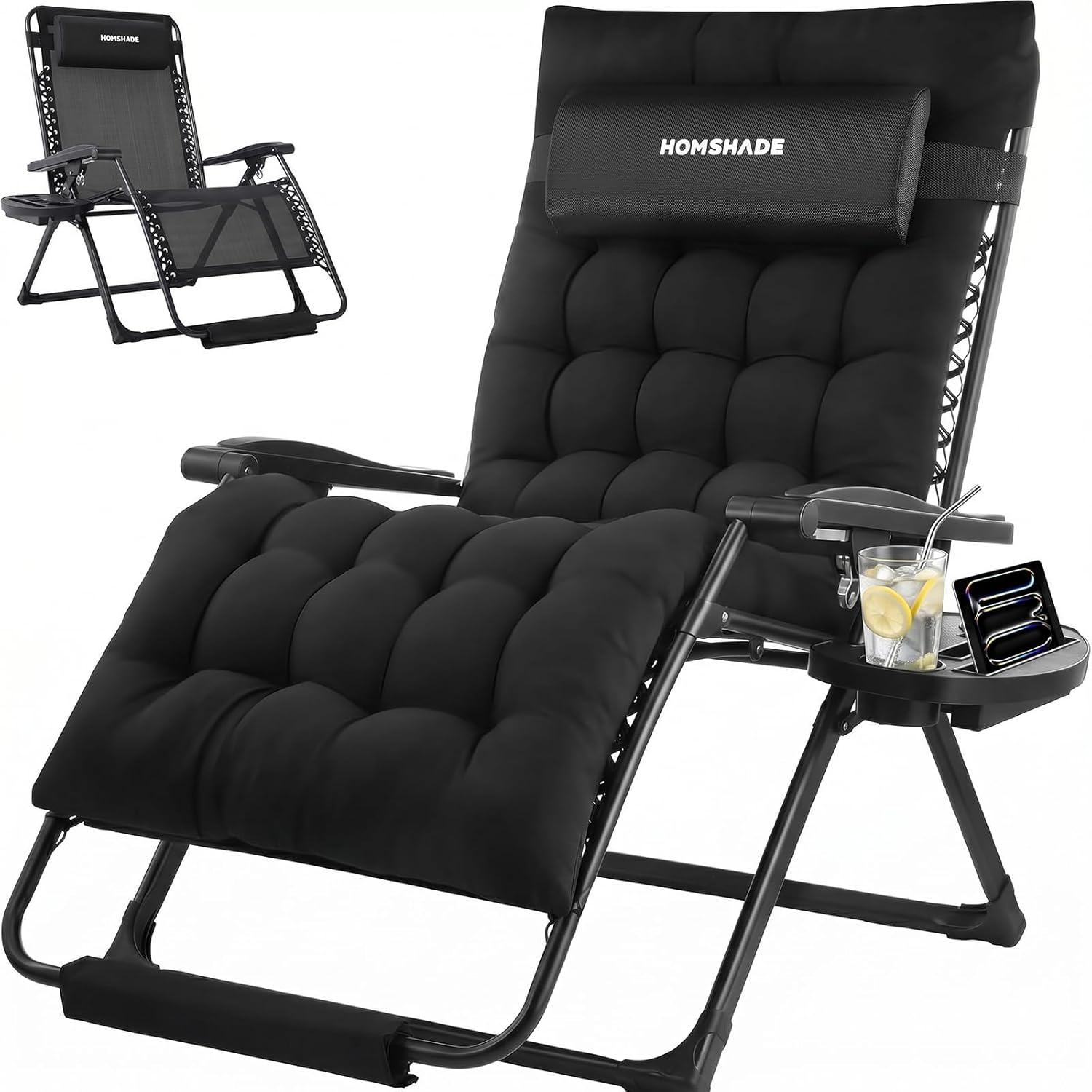 33 Inch XXL Oversized Zero Gravity Chair, Support 500 LBS