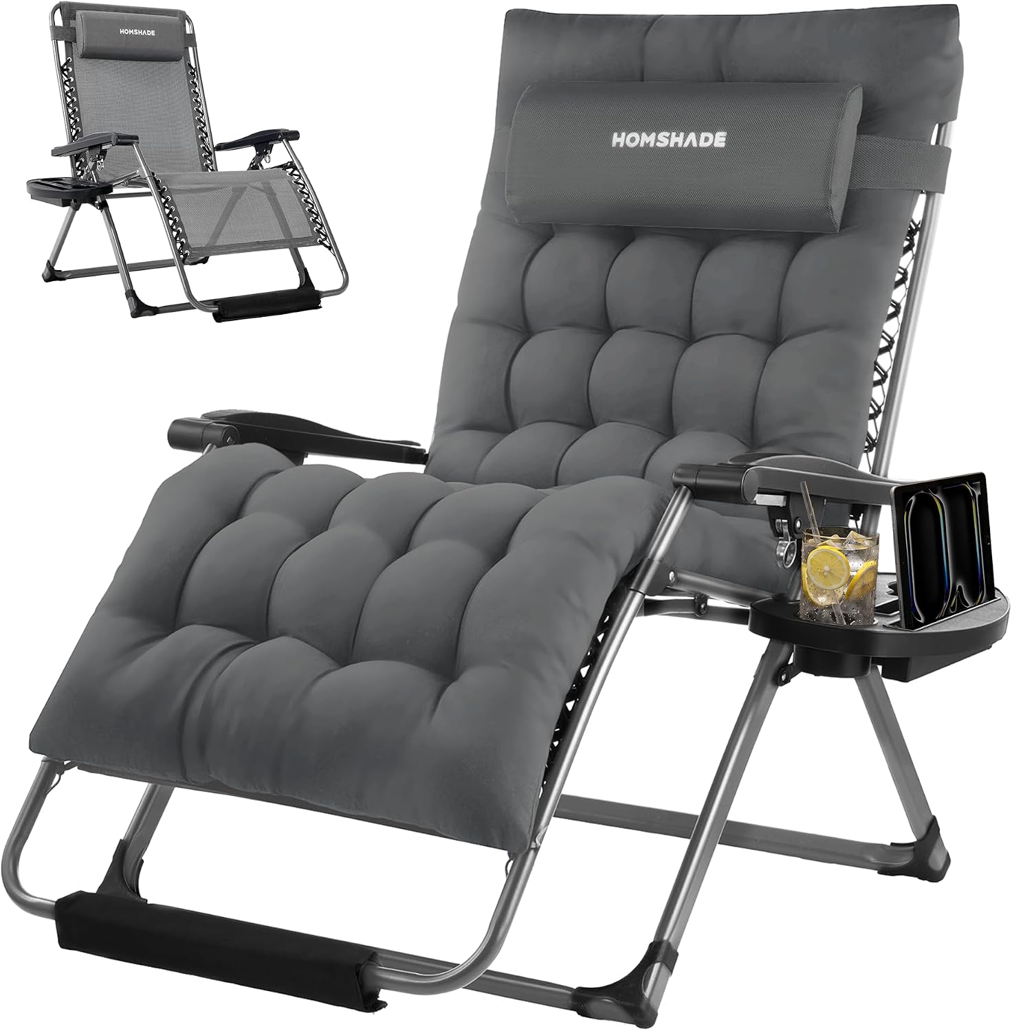 33 Inch XXL Oversized Zero Gravity Chair, Support 500 LBS