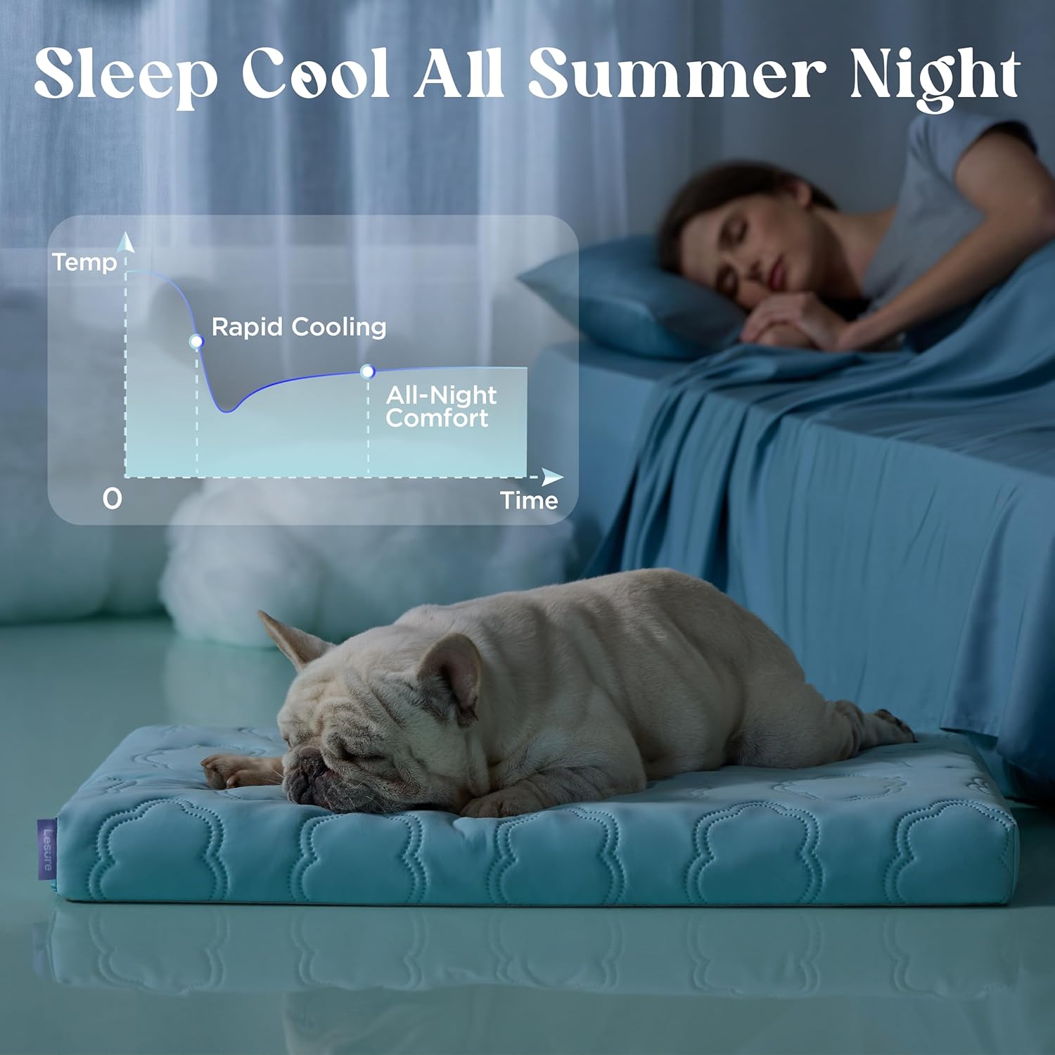 Cooling Dog Bed with Waterproof Removable Cover