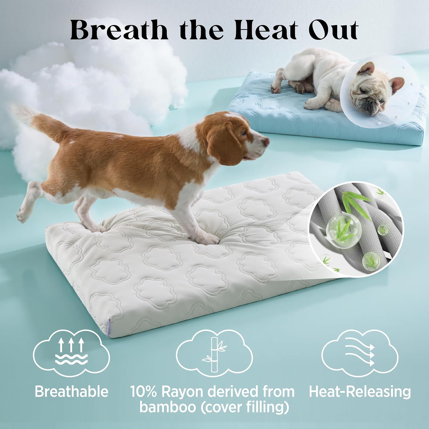 Cooling Dog Bed with Waterproof Removable Cover