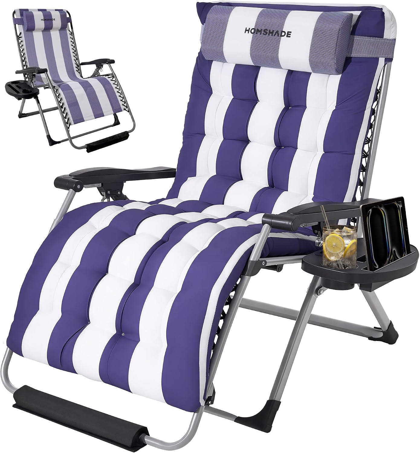 33 Inch XXL Oversized Zero Gravity Chair, Support 500 LBS