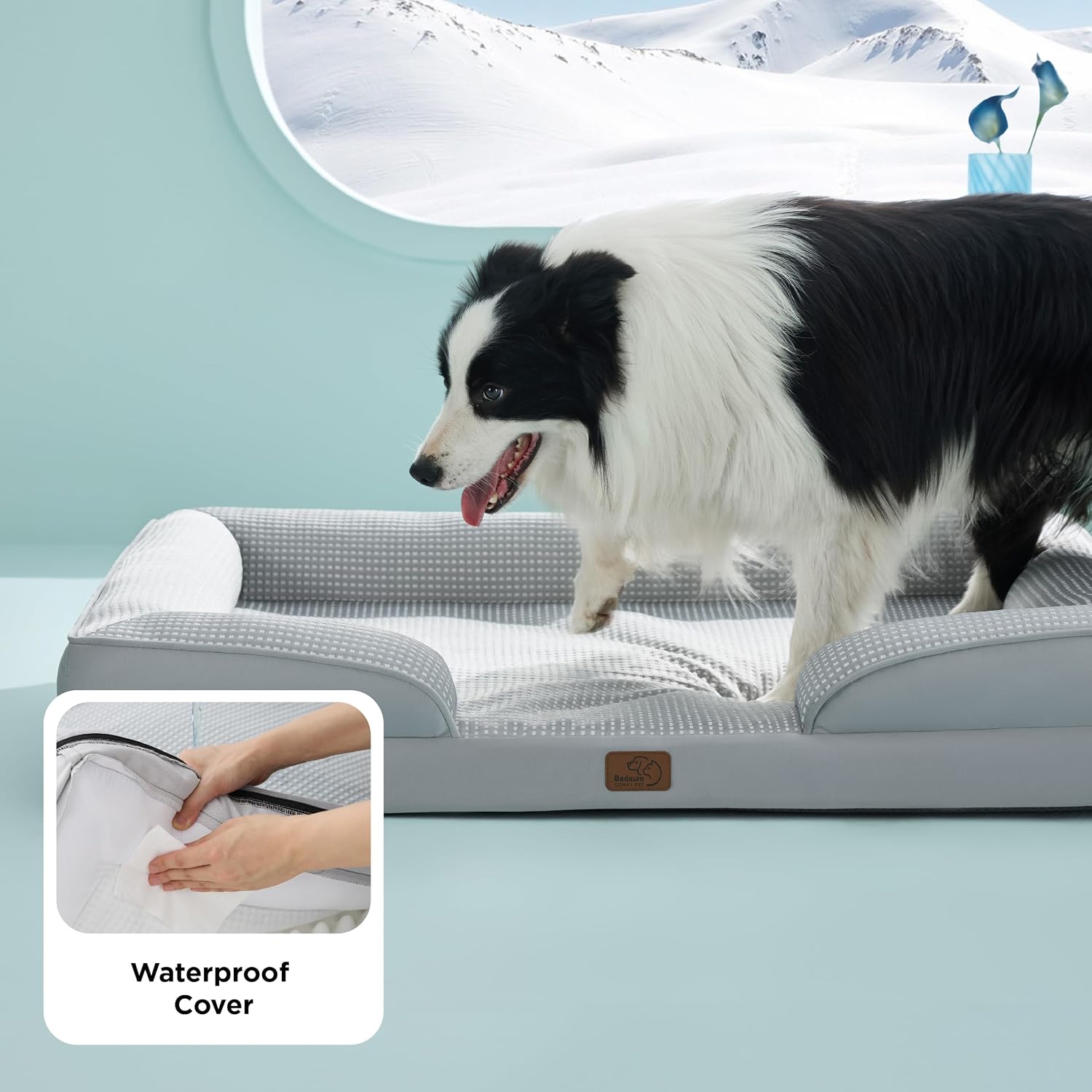 Cooling Dog Bed with Waterproof Removable Cover