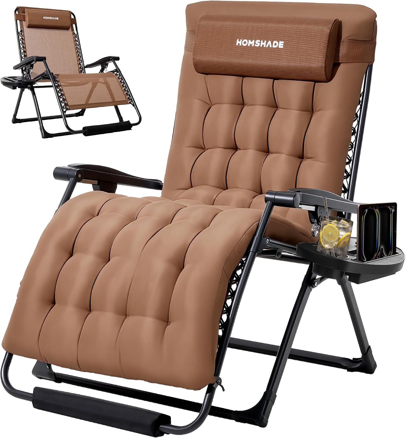 33 Inch XXL Oversized Zero Gravity Chair, Support 500 LBS
